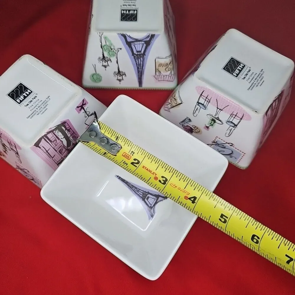 Paris Sauce Bowls French Boutique Chic Romance Nut Candy Snack Appetizer Set
